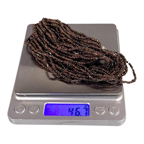 Silpada Bronze Beaded Necklace 17" Brown Glass Bead Torsade Artsy Boho N1815 - Picture 15 of 16